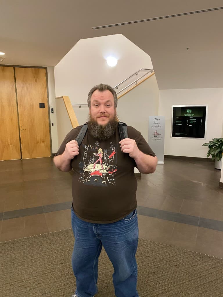 Portrait in a modern lobby